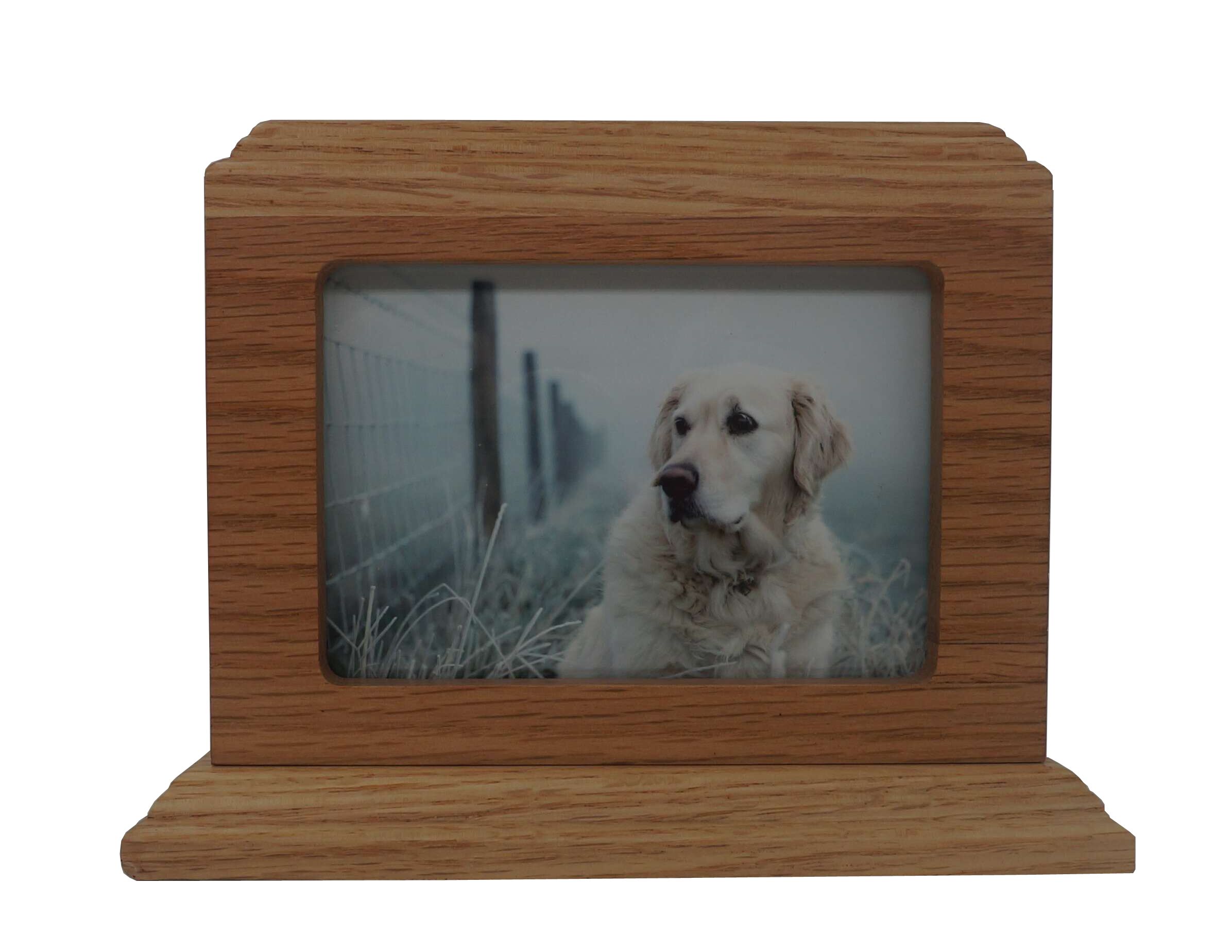 PY15 3” x 5” Photo Frame- Traditional Picture Pet Urn - Oak & Birch Timber - Natural / Cherry Finish